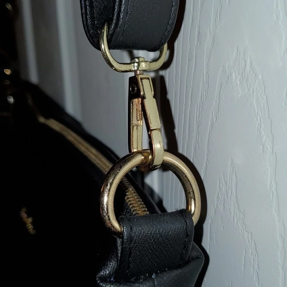 BEBE Black Hobo Crossbody Purse Bag